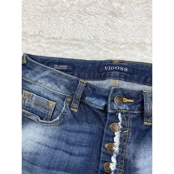 Vigoss Jagger Straight Crop Jeans 26x26 High Rise Button Fly - Picture 3 of 8